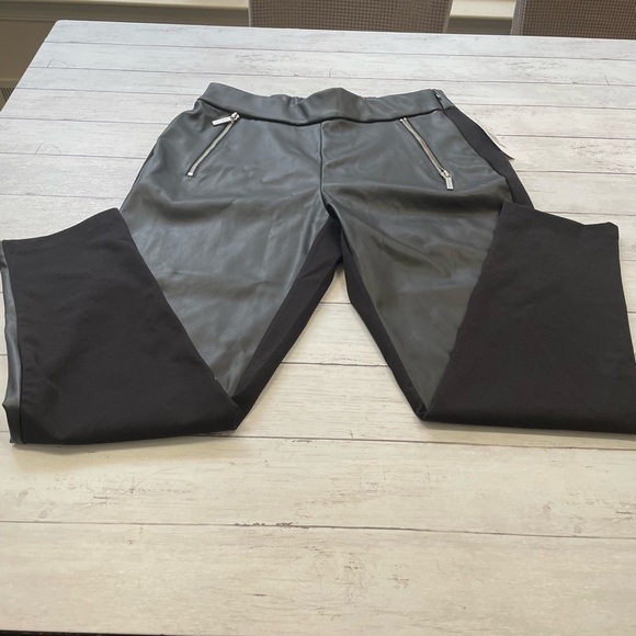 Michael Kors Ankle Faux Leather Leggings Women's 1 X Black Zippered-Pocket - Picture 5 of 10